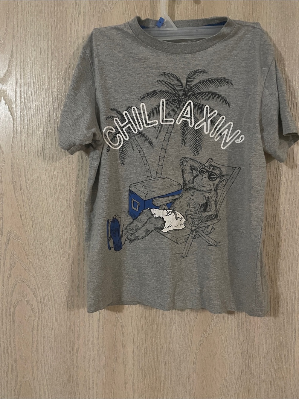 Old Navy Gray 'Chillaxin'' Graphic Tee with Blue Accents